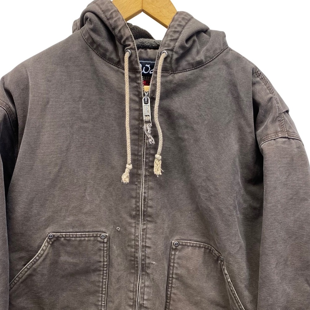 Walls Blizzard Pruf Ultra Hooded Work Jacket Mens LG Brown Canvas Fleece Lined